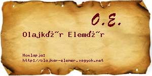 Olajkár Elemér névjegykártya